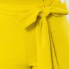 High-Waist Skinny Pants with Belt Detail – Lime