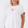 Admire Logo Crew Neck Relaxed Top – Off-White (Plus Size)