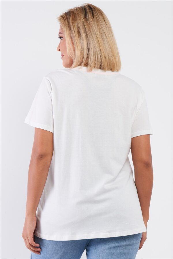 Admire Logo Crew Neck Relaxed Top – Off-White (Plus Size)