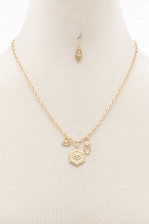Sodajo Hexagon Charm Necklace – Gold Finish
