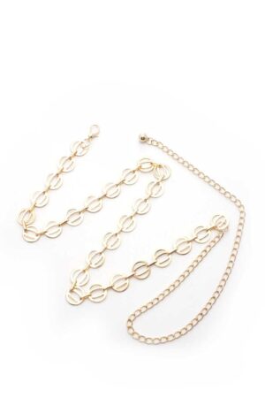Circle Link Metal Chain Belt – Gold or Rhodium