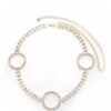 Circle 2-Line Rhinestone Chain Belt – Gold or Rhodium