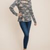 Army Camo Cut-Out Neckline Top – Olive Camo