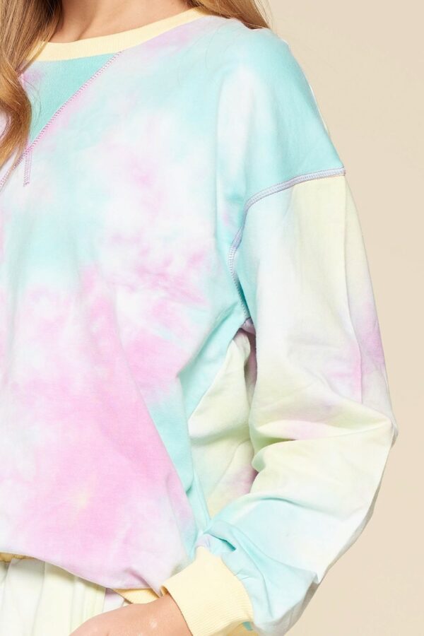 Tie-Dye Jersey Top with Triangle Stitch – Lemon Purple