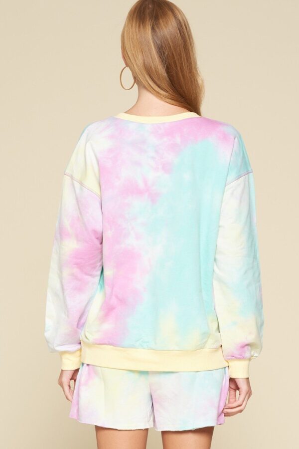 Tie-Dye Jersey Top with Triangle Stitch – Lemon Purple
