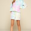 Tie-Dye Jersey Shorts with Contrast Waistband – Lemon Purple