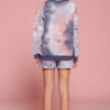 Tie-Dye Jersey Shorts with Contrast Waistband – Navy Mauve