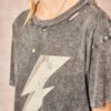 Mineral Washed Graphic Tee – Lightning Bolt Studded Charcoal
