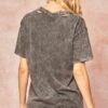Mineral Washed Graphic Tee – Lightning Bolt Studded Charcoal