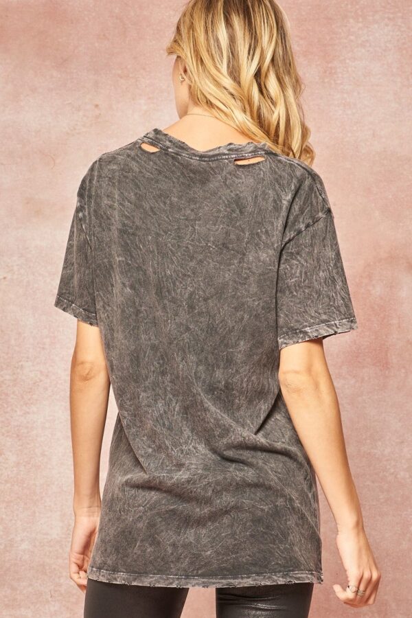 Mineral Washed Graphic Tee – Lightning Bolt Studded Charcoal