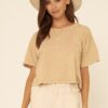 Mineral-Washed ‘Howdy’ Graphic Tee – Taupe