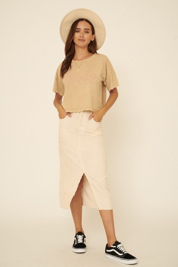 Mineral-Washed ‘Howdy’ Graphic Tee – Taupe