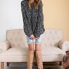 Textured Two-Tone Knitted Sweater – Slouchy Black