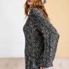Textured Two-Tone Knitted Sweater – Slouchy Black