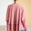 Lace-Trim Tunic with Tiered Ruffle – Dusty Rose