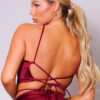 Halter Front Crop Top with Multi-Way Back – Burgundy