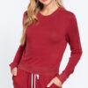 Slub Terry Long-Sleeve Crewneck Top – Vintage Red