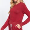 Slub Terry Long-Sleeve Crewneck Top – Vintage Red