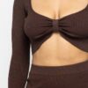 High Slit Skirt Set – Chocolate, 70% Rayon
