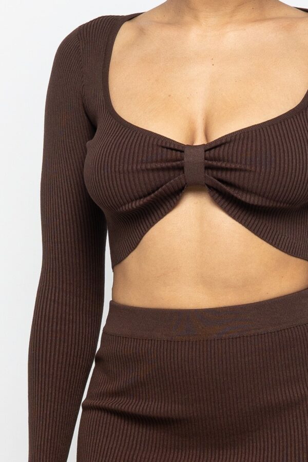 High Slit Skirt Set – Chocolate, 70% Rayon