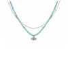 2-Layer Seed Bead Evil Eye Pendant Necklace