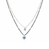 Seed Bead Evil Eye Layered Necklace – Black or Natural