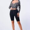 Zip-Up Biker Shorts – Black