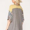 Colorblock Knit Mixed Top with Floral Print – Citron Mix