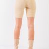 High-Waist Fuzzy-Knit Biker Shorts – Oatmeal Beige