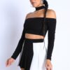 Choker Off-Shoulder Top Set – Black Combo