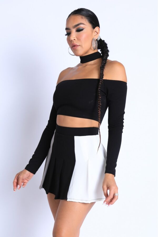 Choker Off-Shoulder Top Set – Black Combo