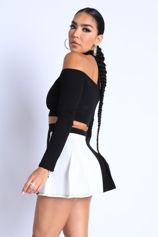 Choker Off-Shoulder Top Set – Black Combo