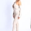 Cross Halter Keyhole Off-Shoulder Set – Taupe