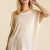 Scoop-Neck Sheer Dolman Sleeve Top – Ivory