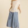 Scoop-Neck Sheer Dolman Sleeve Top – Ivory