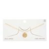 Evil Eye Sun Charm Gold-Dipped Necklace – 16″