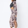 Tie Dye Midi Dress with Cut-Outs – Brown