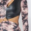 Tie Dye Midi Dress with Cut-Outs – Brown