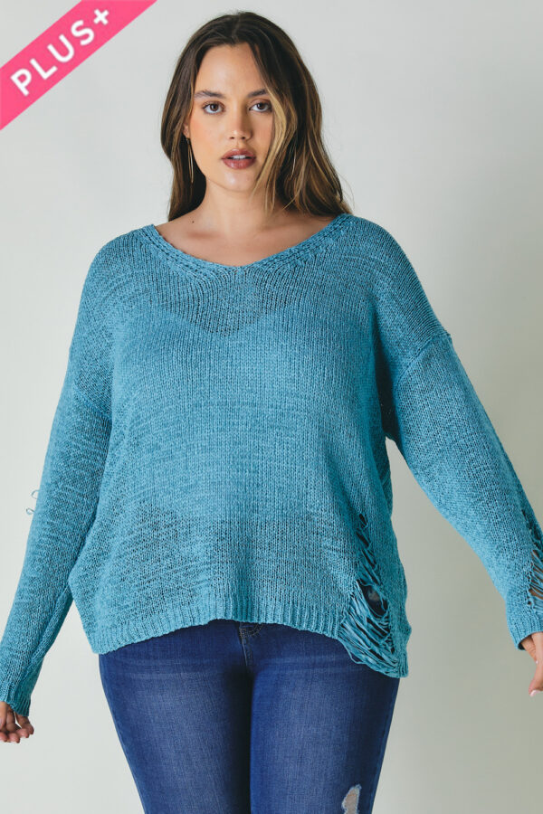 Plus Solid Round-Neck Sweater – Sage