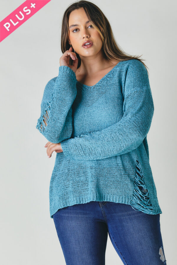 Plus Solid Round-Neck Sweater – Sage