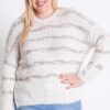 Plus Sweater with Stripe Detail – Off White