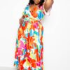Plus-Size Floral Maxi Skirt & Top Set – Multi-Color
