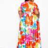 Plus-Size Floral Maxi Skirt & Top Set – Multi-Color