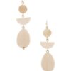 Geometric Wood Bead Dangle Earrings – Natural Boho