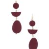 Geometric Wood Bead Dangle Earrings – Natural Boho