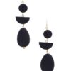 Geometric Wood Bead Dangle Earrings – Natural Boho