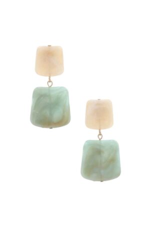 Square Acetate Resin Drop Earrings – Mint, Black, Blue, Turquoise