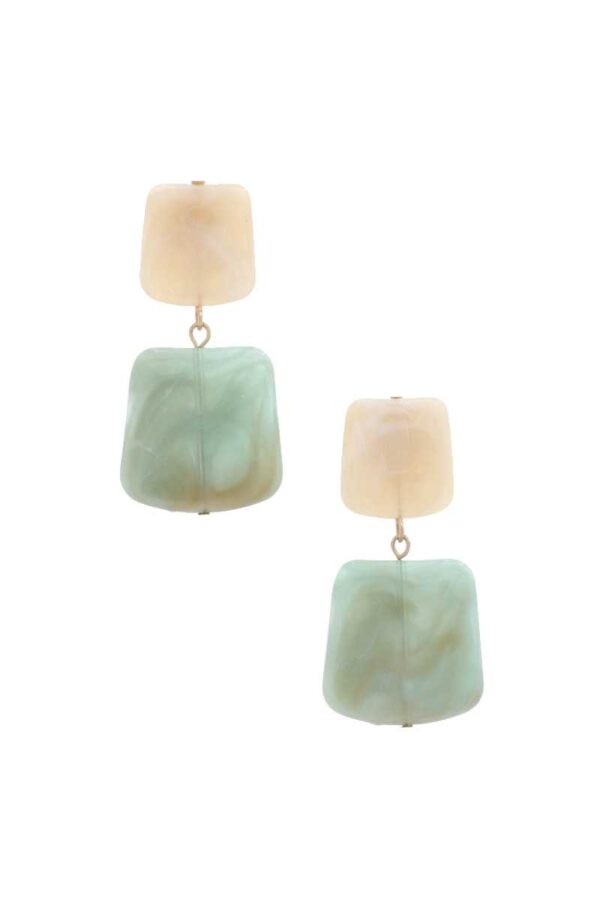 Square Acetate Resin Drop Earrings – Mint, Black, Blue, Turquoise