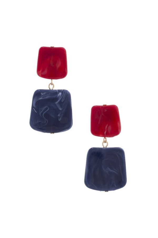 Square Acetate Resin Drop Earrings – Mint, Black, Blue, Turquoise