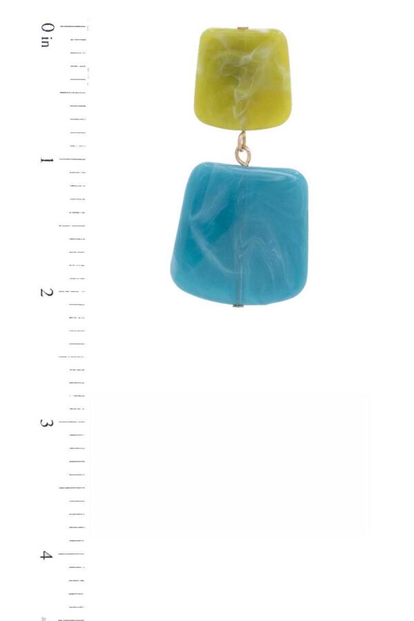 Square Acetate Resin Drop Earrings – Mint, Black, Blue, Turquoise